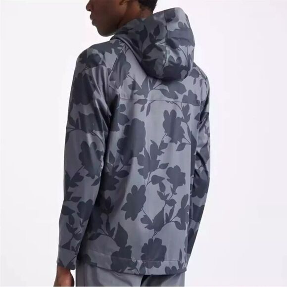 G/FORE Tonal Floral Weather Resistant Repeller Jacket Hooded Sz M Charcoal NWT - Picture 5 of 15